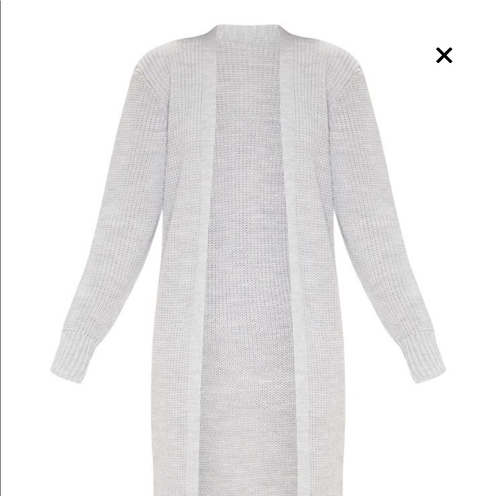 PLT Grey Knitted Maxi Cardigan